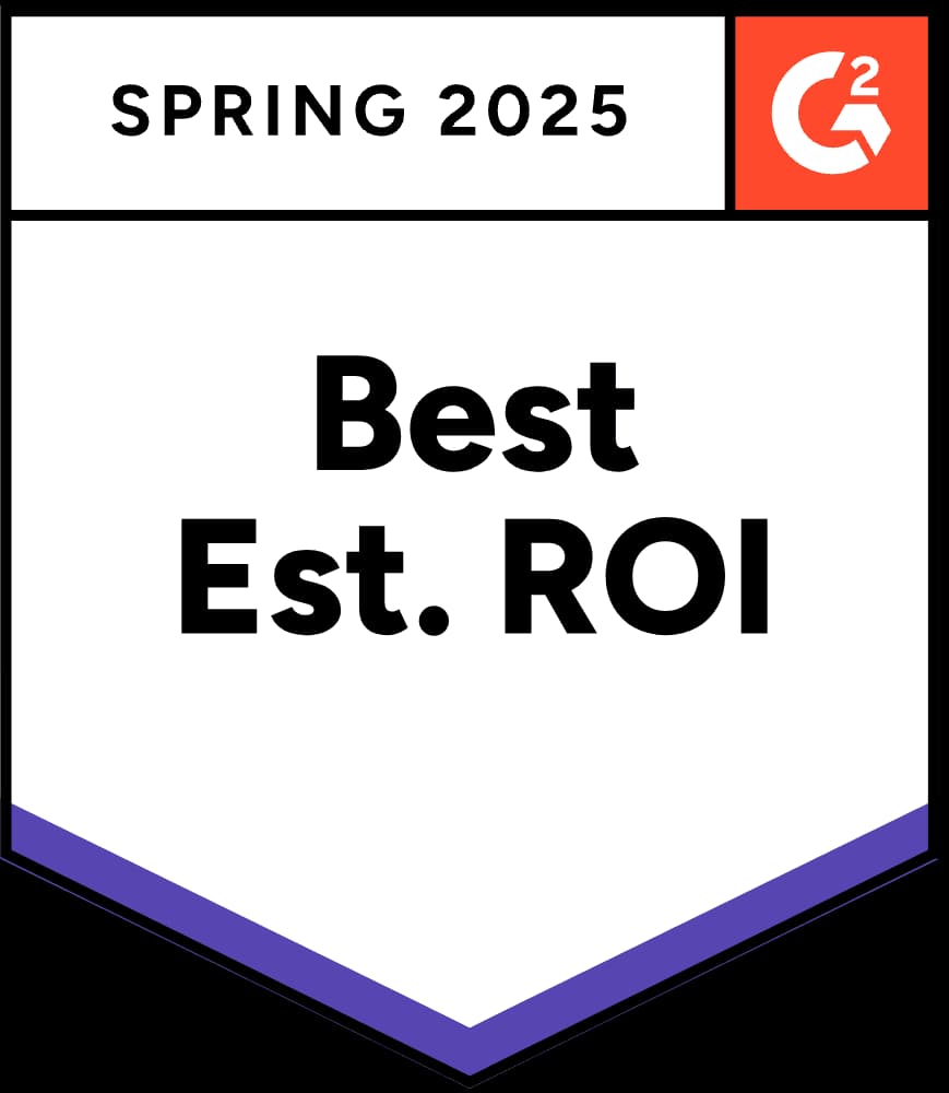 G2 Best Estimated ROI Spring 2025