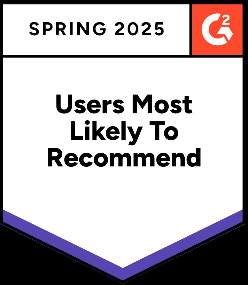 G2 Users Most Likely To Recommend Spring 2025