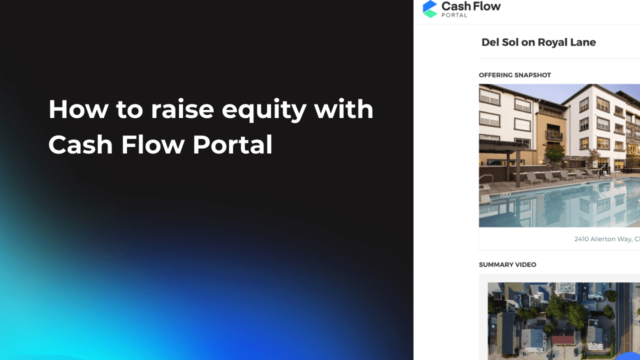 How to raise equity with Cash Flow Portal